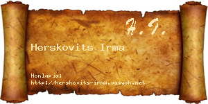 Herskovits Irma névjegykártya