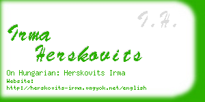 irma herskovits business card